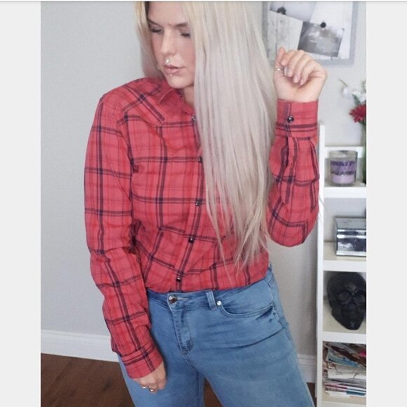 ARMANI exchange plaid coral - Picture 2 of 4